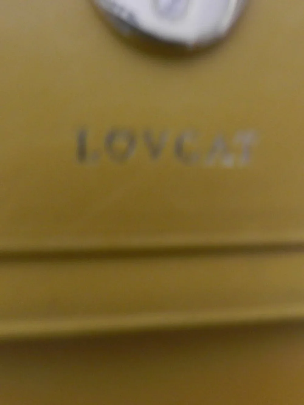 LovCat Heart embossed patent Genuine Leather yellow small tri-fold wallet